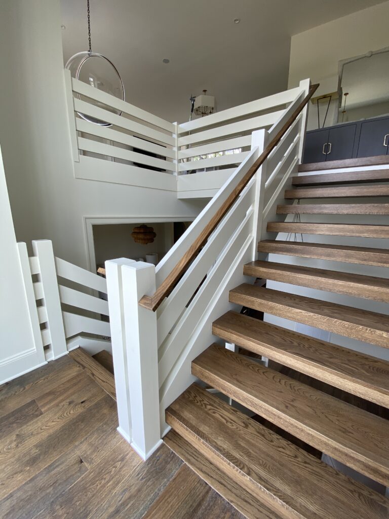 wooden switchback stairway designs