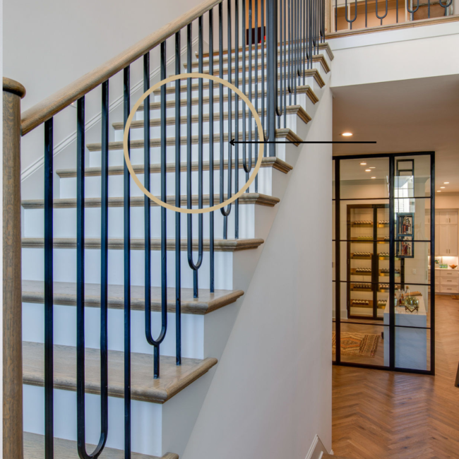 stairs for home with metal balusters