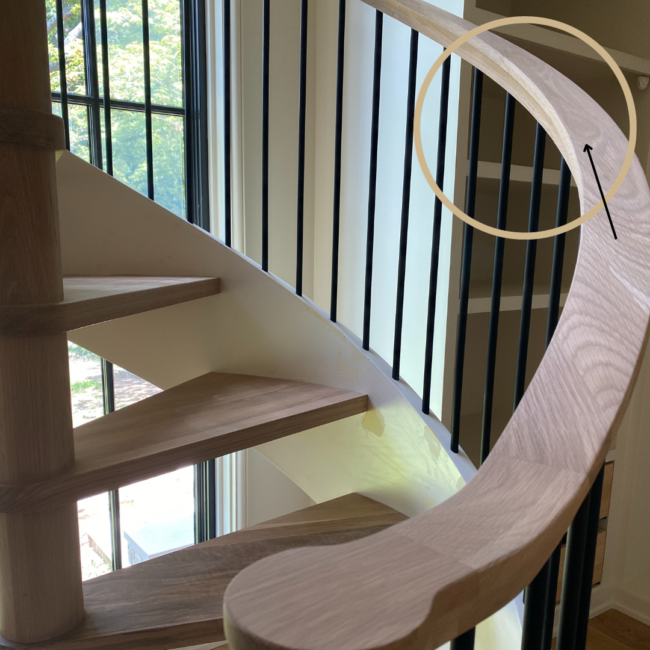 wooden handrail in custom stairs designs