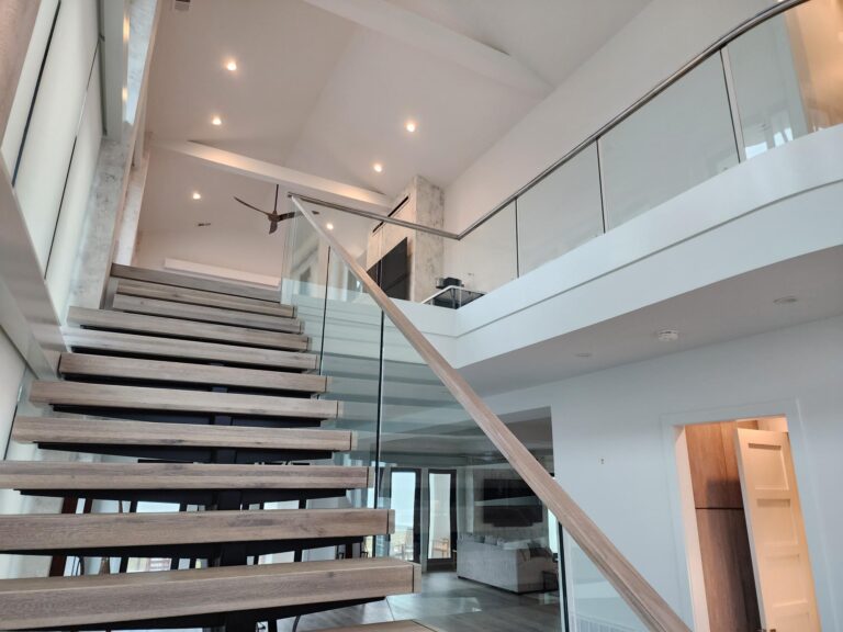 Luxury Custom Stairs Design Glass, Cable, and Mixed Materials