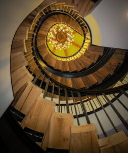 Custom Stair Builder Nashville Spiral Stairs with Wood Treads