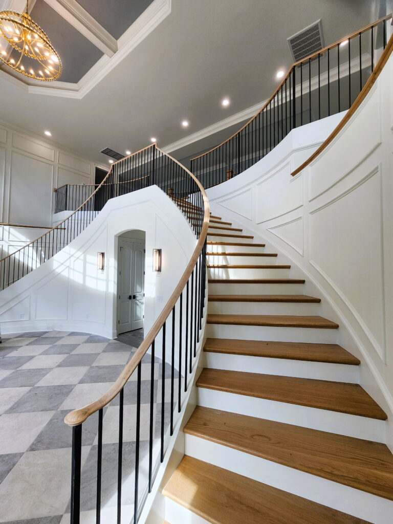 Grand Curved Staircase Nashville Custom Home